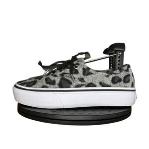 Vans Women's Black and Gray Animal Print Sneakers